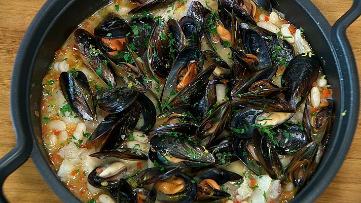 Torres en la cocina - Alubias con mejillones