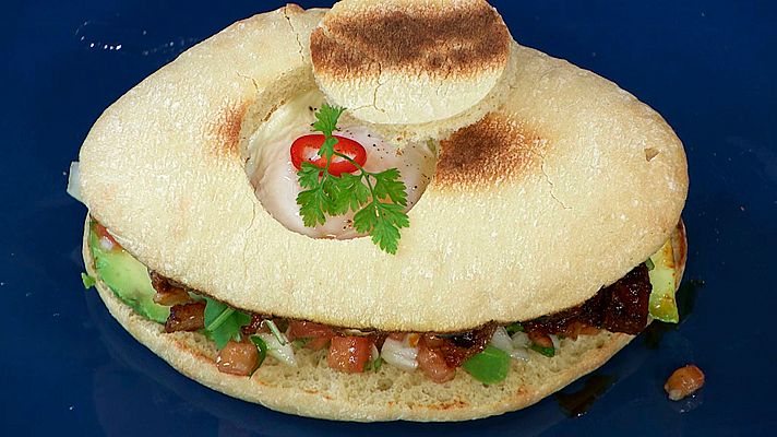 Torres en la cocina - Mollete con huevo