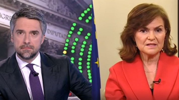 Telediario 1 - Carmen Calvo culpa a "las derechas" y los independentistas de la caída de los Presupuestos