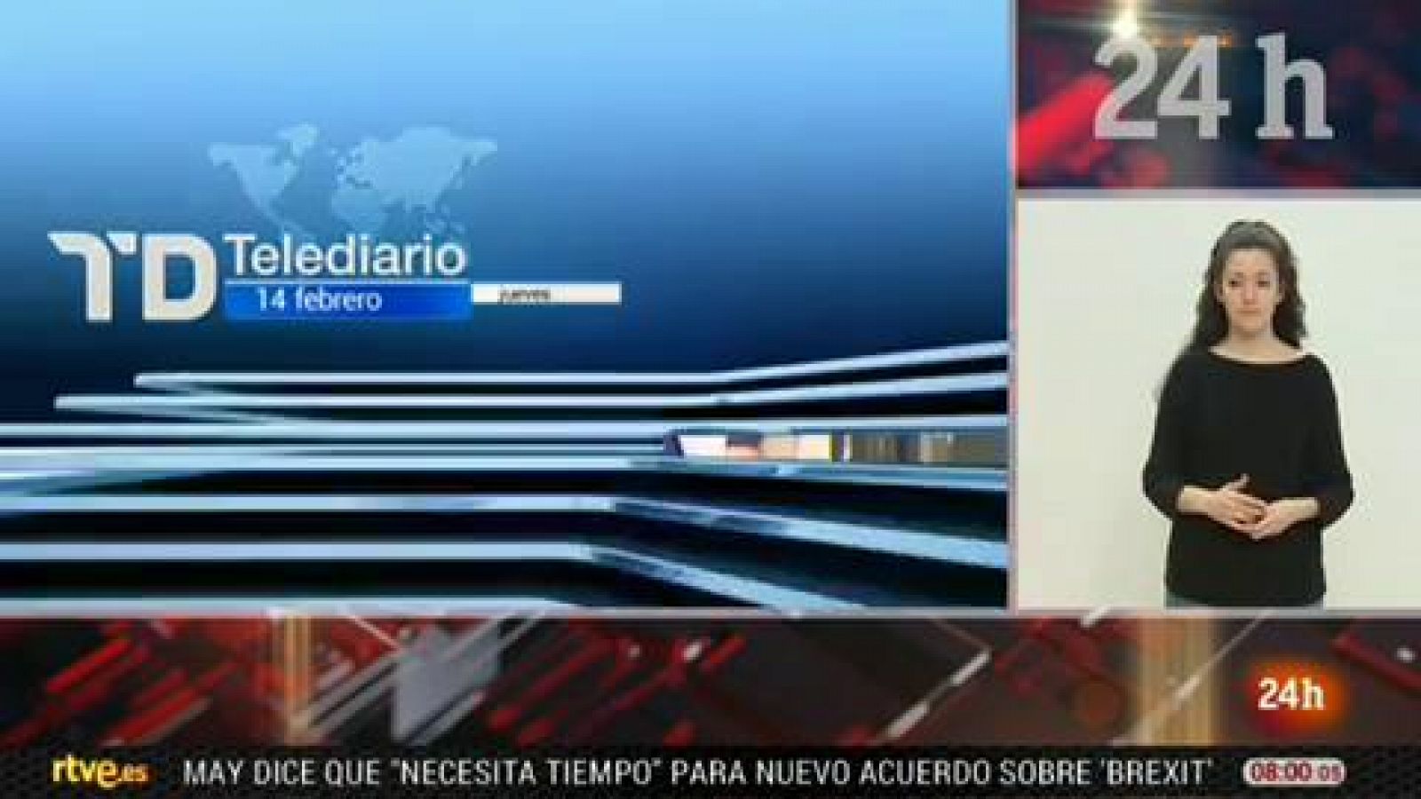 Telediario 1: Telediario - 8 horas - 14/02/19 - Lengua de signos | RTVE Play