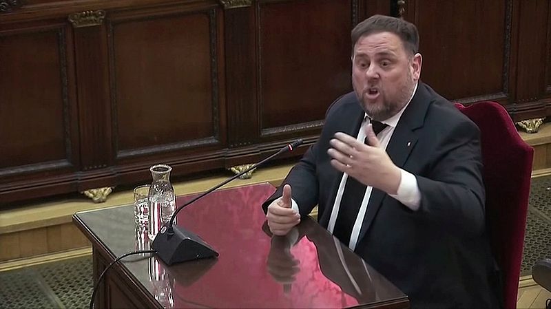 Junqueras, en el juicio del "procés": "Votar no es un delito, impedirlo por la fuerza, sí"