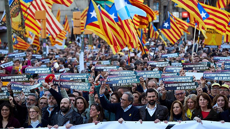 Gran movilización en Barcelona contra el juicio del 'procés' - Ver ahora