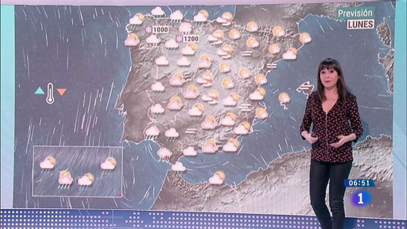 Este lunes hay nieve desde los mil metros en el noroeste y lluvia intensa en Galicia