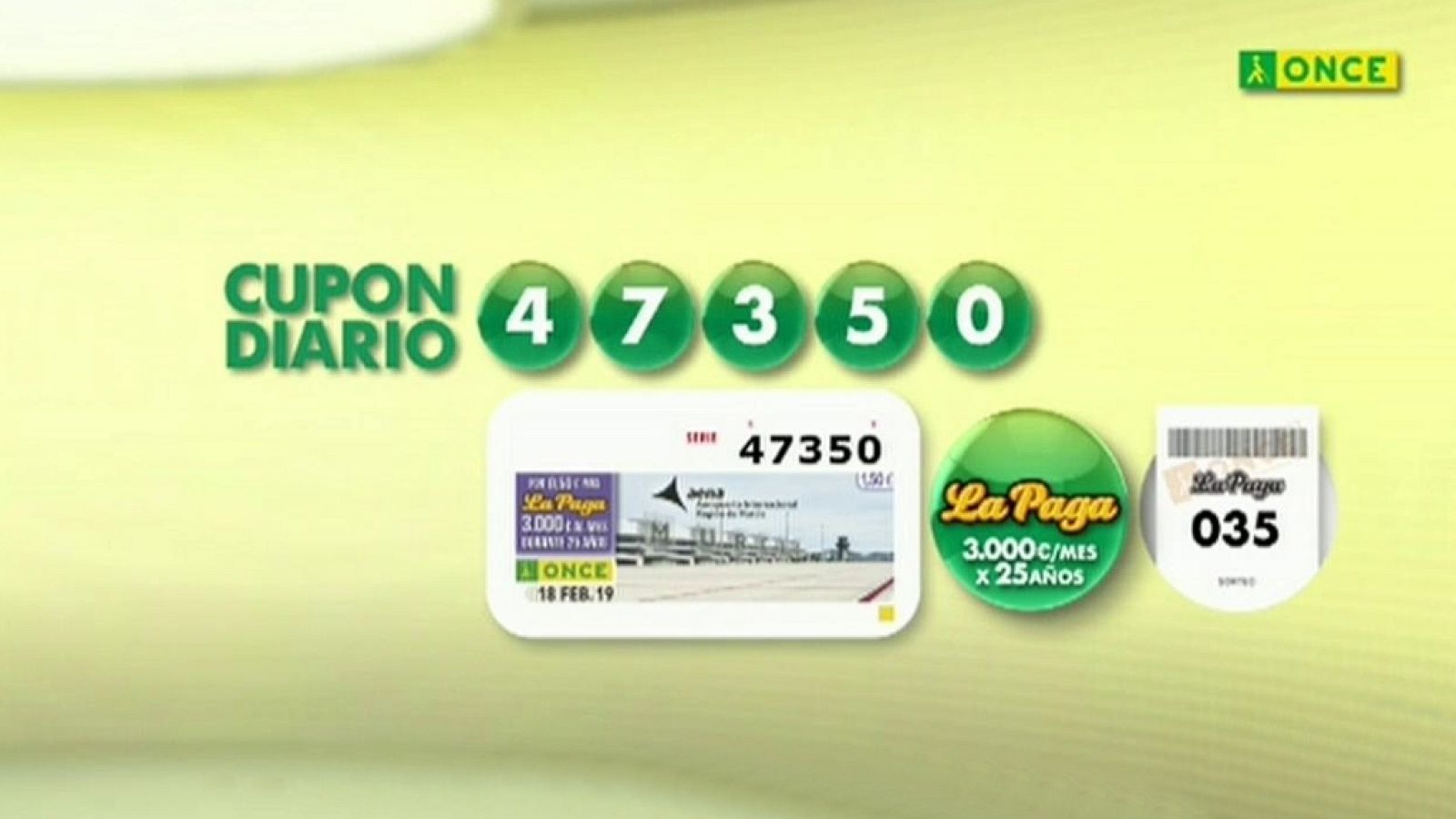 Sorteo ONCE - 18/02/19 - ver ahora