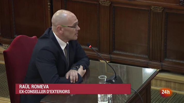 Romeva fa alegat politic i no respon acusacions i fiscals