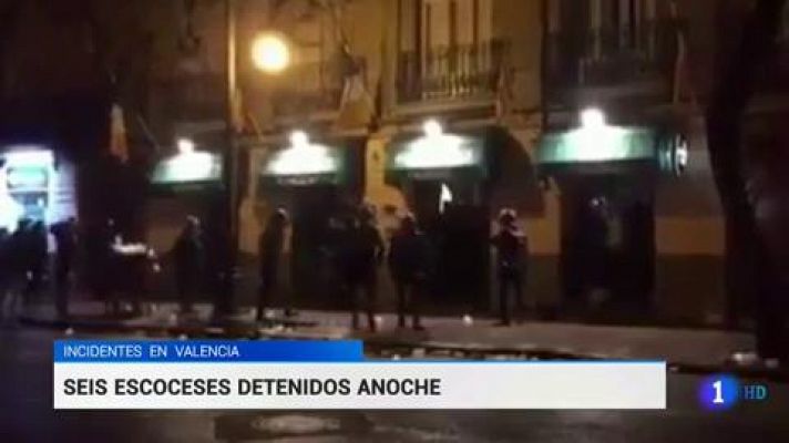 Detenidos seis aficionados del Celtic en Valencia