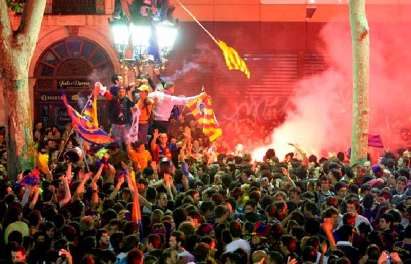 Concentración culé en Canaletas