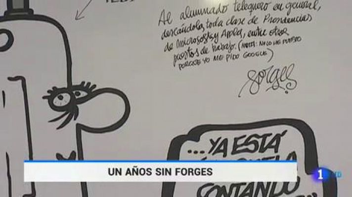 Telediario 1 - Homenaje a Forges en el primer aniversario de su muerte