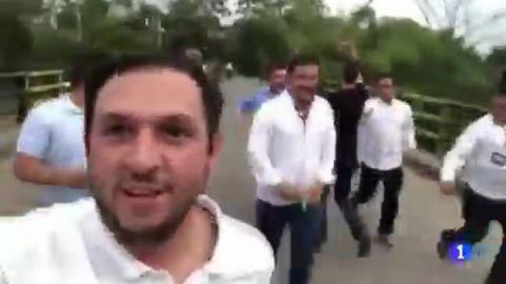 Telediario 1 - Guaidó de nuevo en Cúcuta en un momento de máxima tensión en la frontera entre Colombia y Venezuela