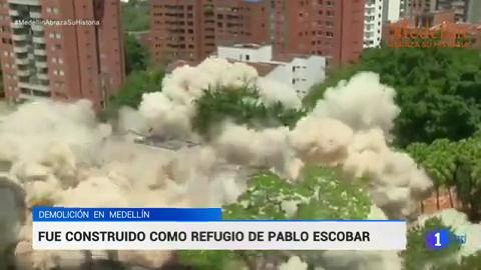 Telediario 1: El emblemático edificio del narcotráfico de Medellín reducido a escombros | RTVE Play