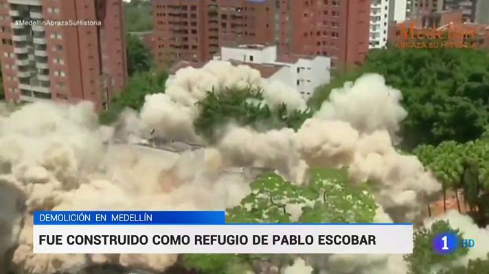 Telediario 1 - El emblemático edificio del narcotráfico de Medellín reducido a escombros