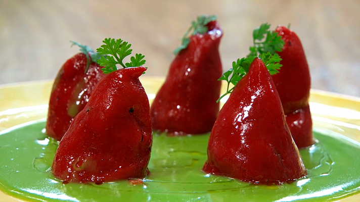 Torres en la cocina - Pimientos rellenos de salpicón