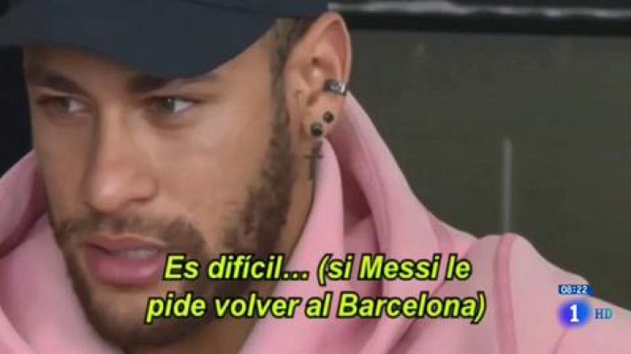 Telediario 1 - Neymar se emociona al hablar de Messi y su eventual regreso a Barcelona
