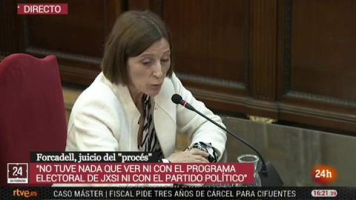 Forcadell: "Yo no participé ni dirigí ninguna estrategia"