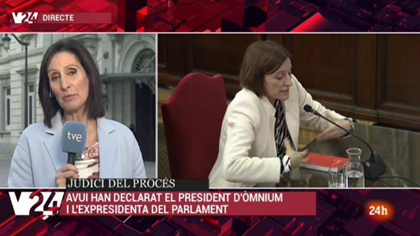 Análisis al Vespre 24 del dimarts 26 de febrer del que ha donat de si la jornada del judici del procés amb les declaracions de Jordi Cuixart i Carme Forcadell. Acompanyen a Marta Sugranyes amb Toni Aira, Astrid Barrio, Rafa López, i Pere Lluís Huguet