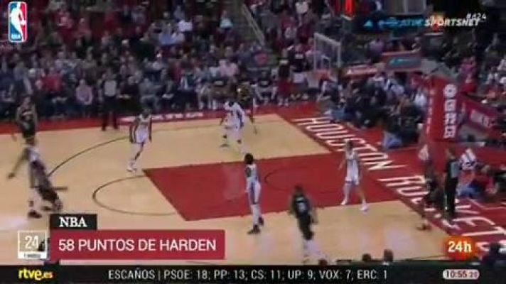 NBA: James Harden vuelve a salirse con 58 puntos 