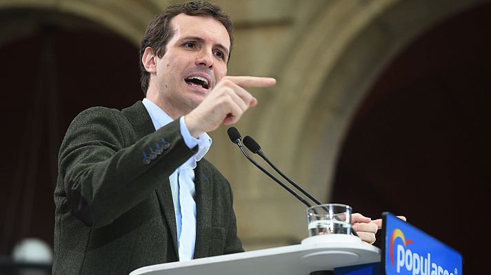 Telediario 1 - Pablo Casado acusa a la izquierda de hacer una "campaña sucia"