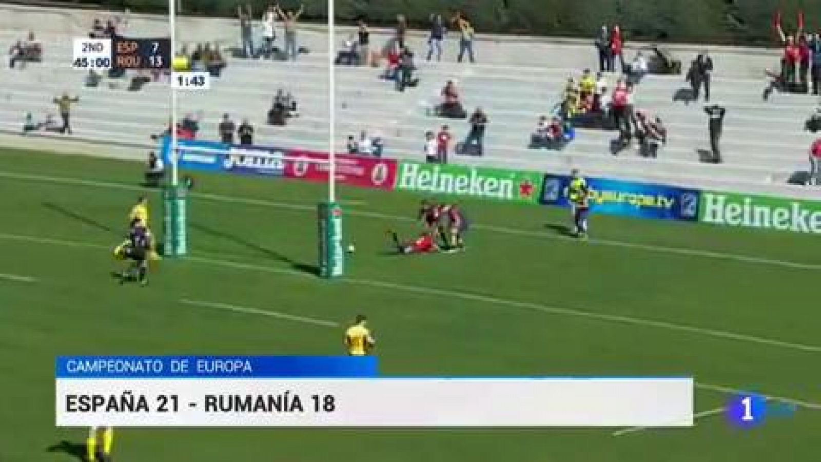 Telediario 1: España vence a Rumanía y le adelanta en la clasificación mundial de rugby | RTVE Play