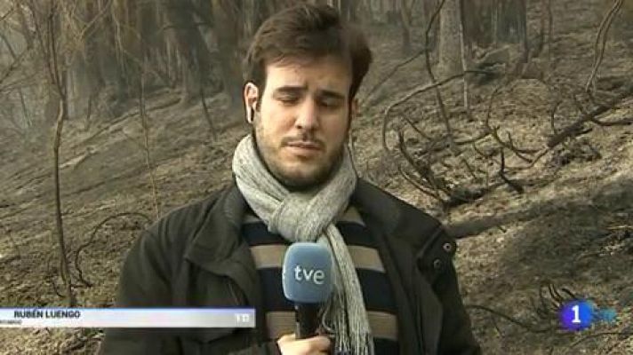 Telediario 1 - El norte de España lucha contra el fuego