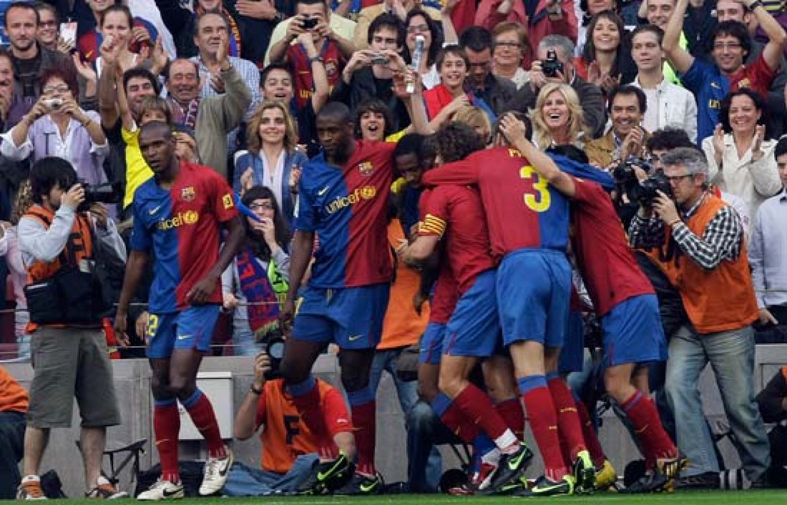  Los aficionados del equipo culé ya están preparados para la final de Copa ante el Athletic de Bilbao.