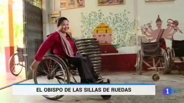 Telediario 1 - El Obispo de las Sillas de Ruedas