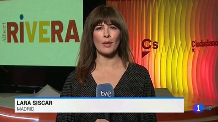 Telediario 1 - Rivera promete unir España y "parar los pies a los separatistas" si gobierna