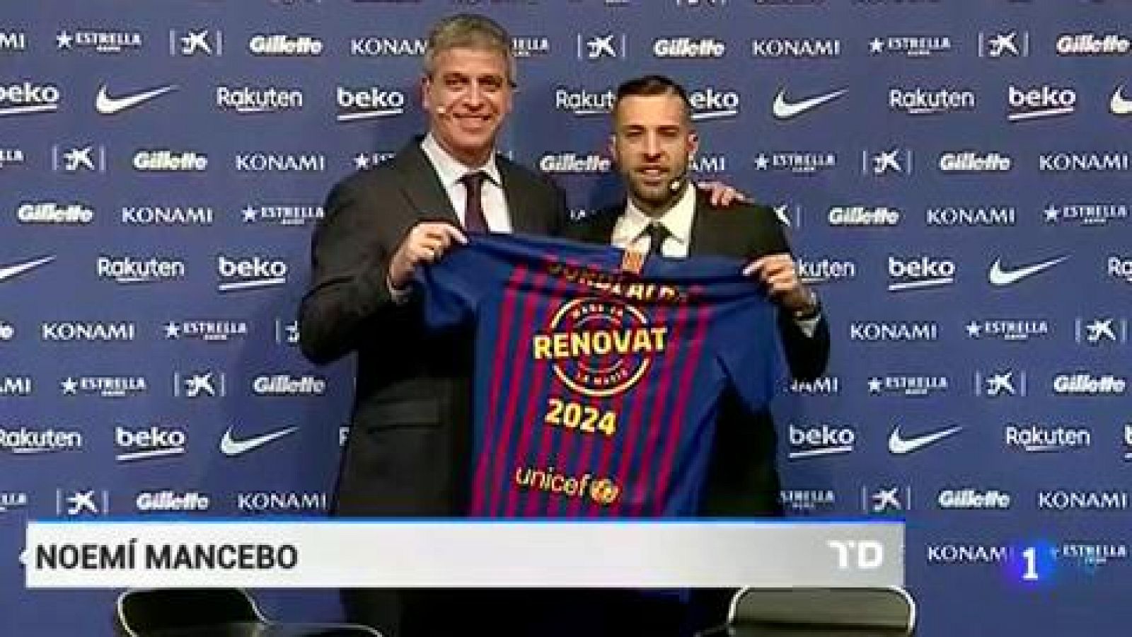 El jugador del Barcelona Jordi Alba ha firmado su renovación con el club azulgrana hasta 2024. El lateral ha dicho que es "gratificante" al tratarse de un jugador "de la casa".