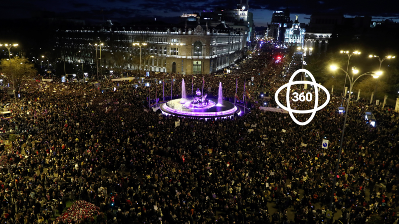 La manifestación del 8M en 360º