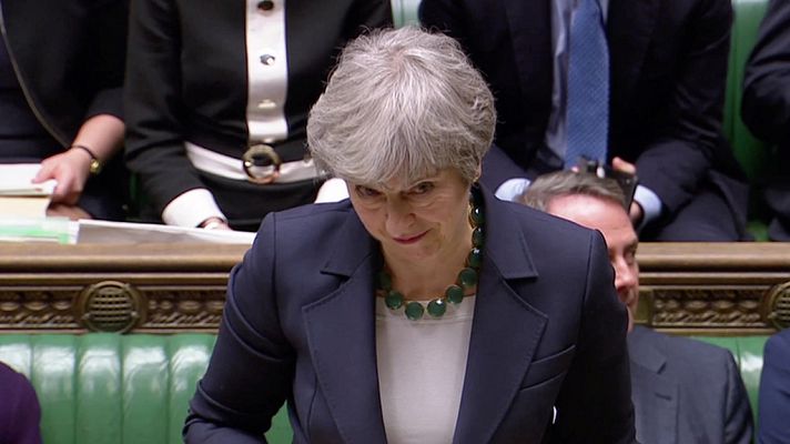 Telediario 1 - El Parlamento británico descarta un 'Brexit' sin acuerdo