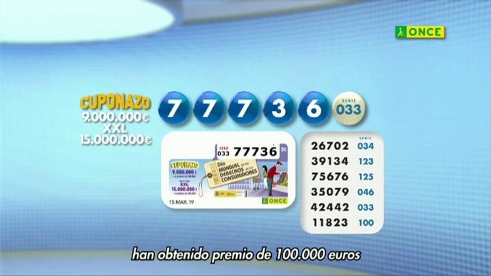 Sorteos ONCE: Sorteo ONCE - 15/03/19 | RTVE Play