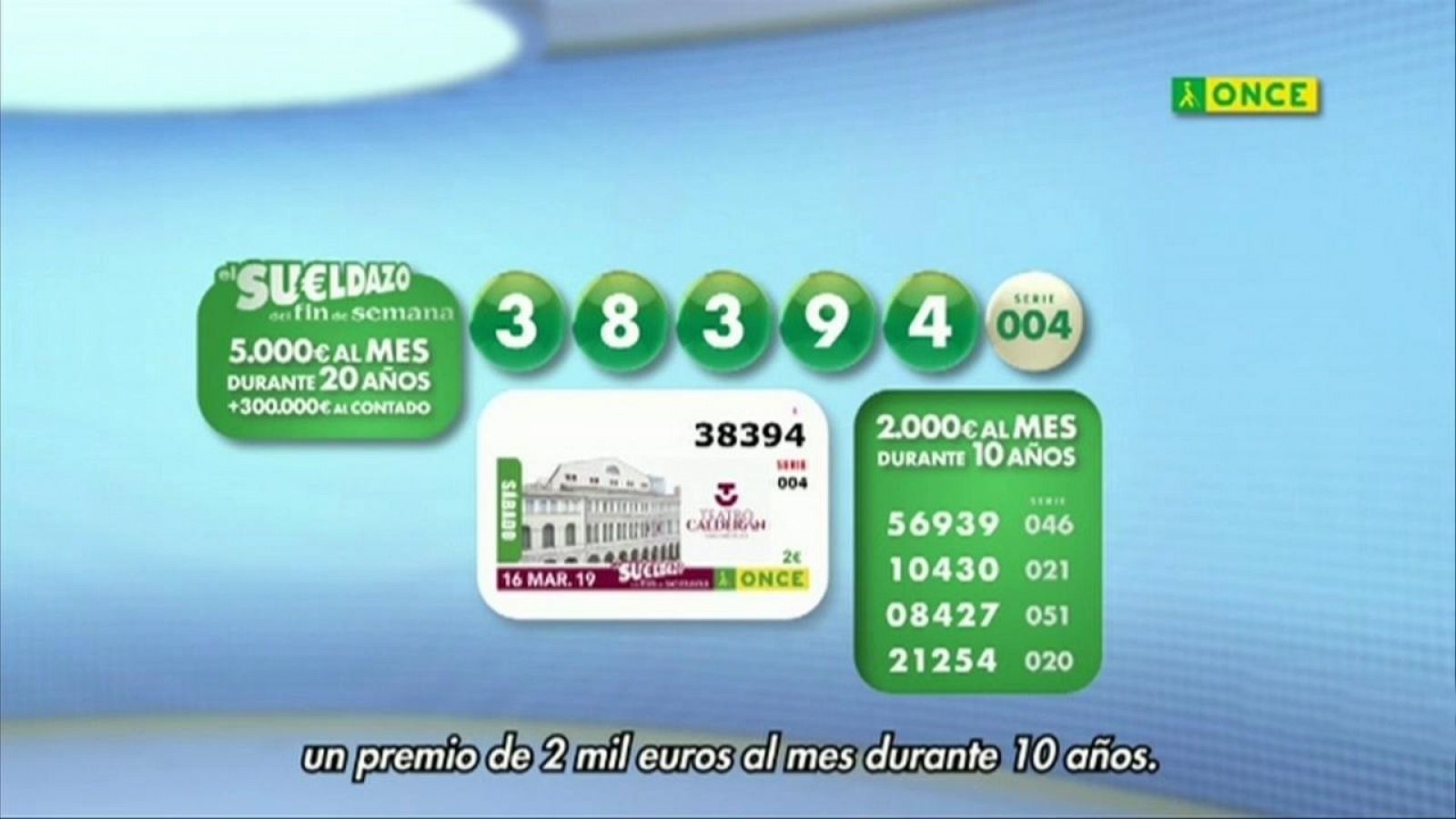 Sorteo ONCE - 16/03/19 - ver ahora