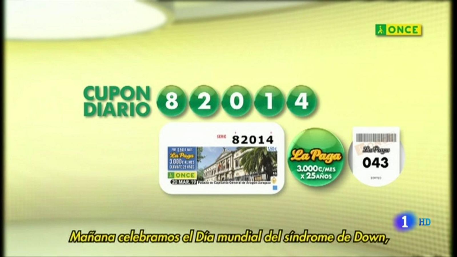 Sorteo ONCE - 20/03/19 - ver ahora