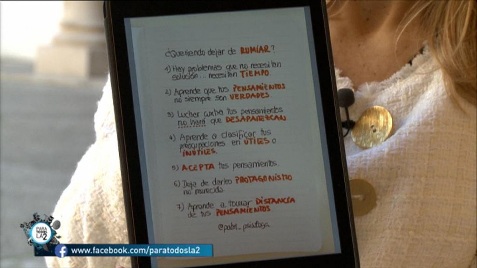 Tomar distancia de las preocupaciones inútiles según Patricia Ramírez