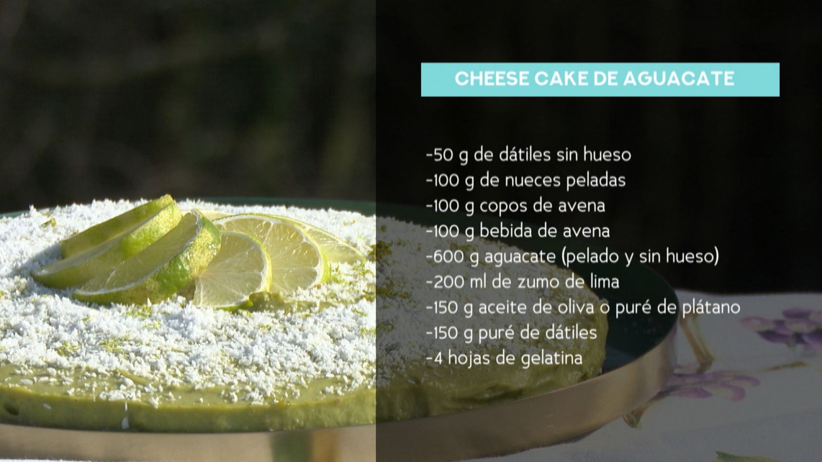 Receta de cheesecake de aguacate