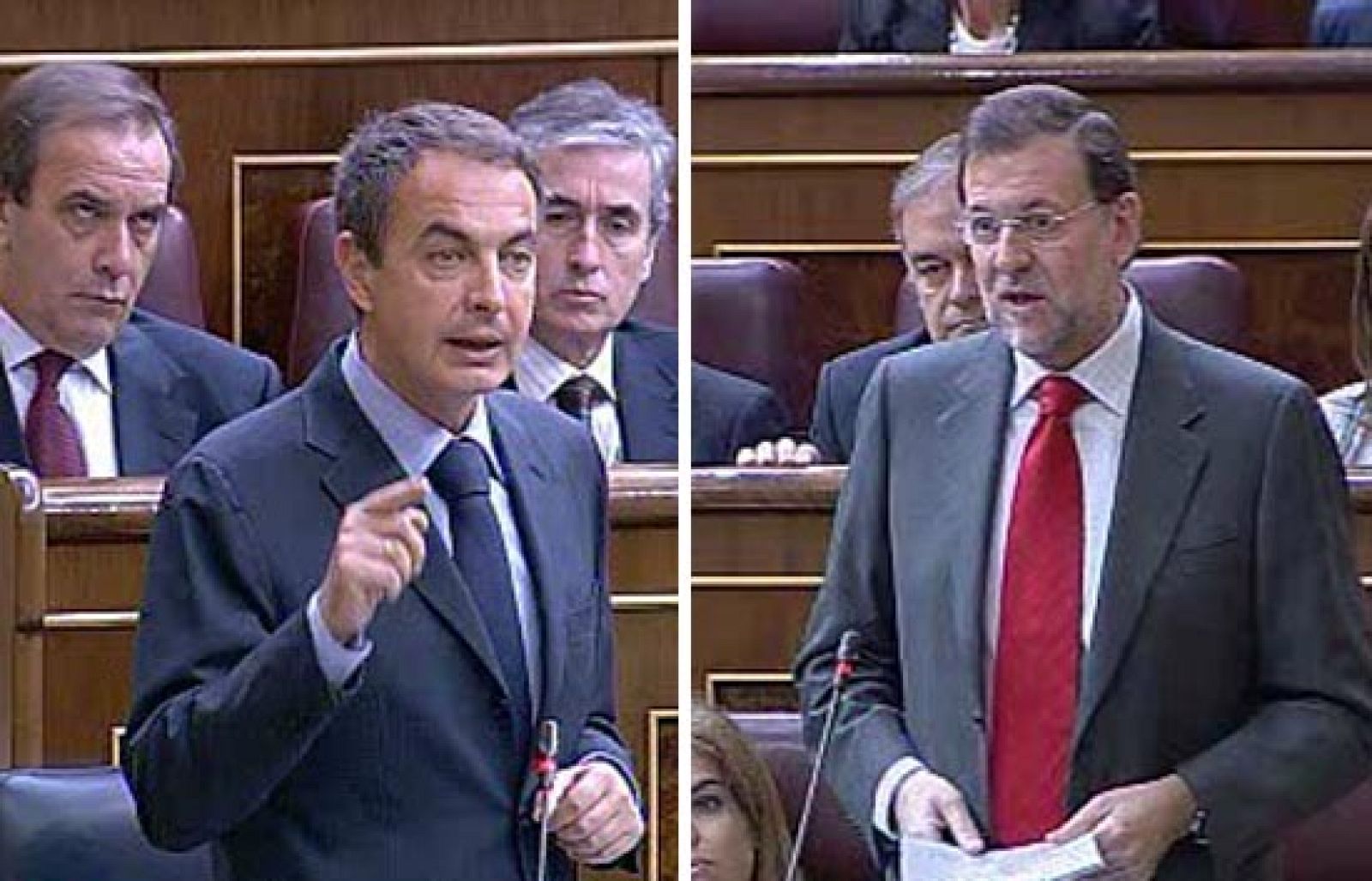  Zapatero y Rajoy debaten en la sesión de control del Congreso.