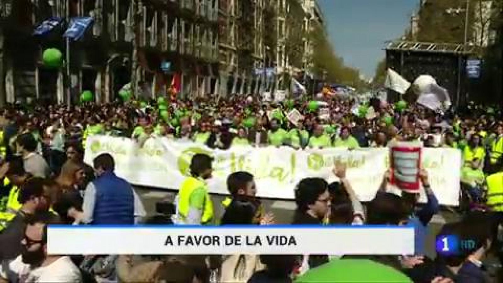 Telediario 1: Una marcha organizada por 500 asociaciones provida ha recorrido las calles de Madrid | RTVE Play