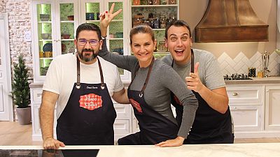 Rodaballo al horno y tarta pavlova