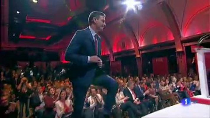 Telediario 1 - Pedro Sánchez presenta el programa electoral para el 28-A acompañado de sus ministros
