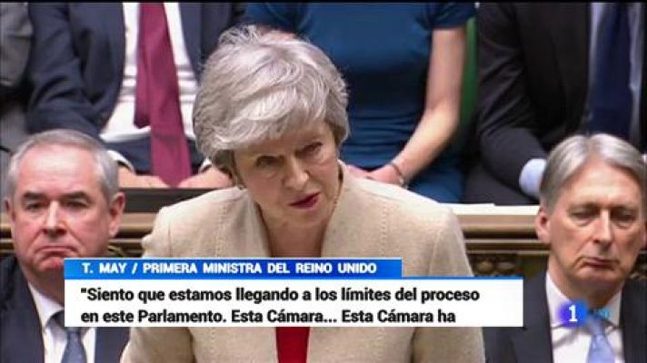 Telediario 1 - El Parlamento vuelve a rechazar el acuerdo de May y deja a Reino Unido a dos semanas de un 'Brexit' duro