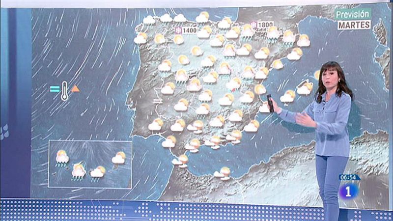 Hoy, chubascos en Canarias y lluvias y tormentas en el interior peninsular