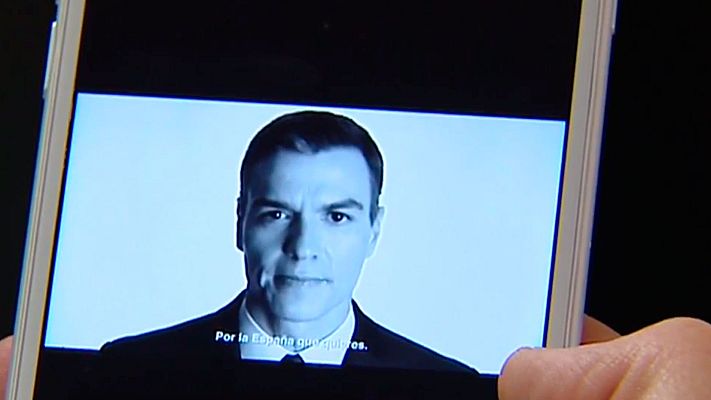 Telediario 1 - La campaña de las elecciones llega por primera vez a WhatsApp y a las redes sociales