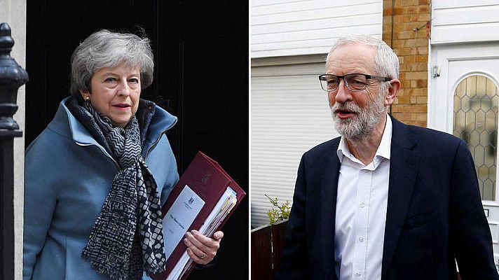 Telediario 1 - La primera reunión entre May y Corbyn para el 'Brexit' se salda con un calendario de trabajo y pocos avances