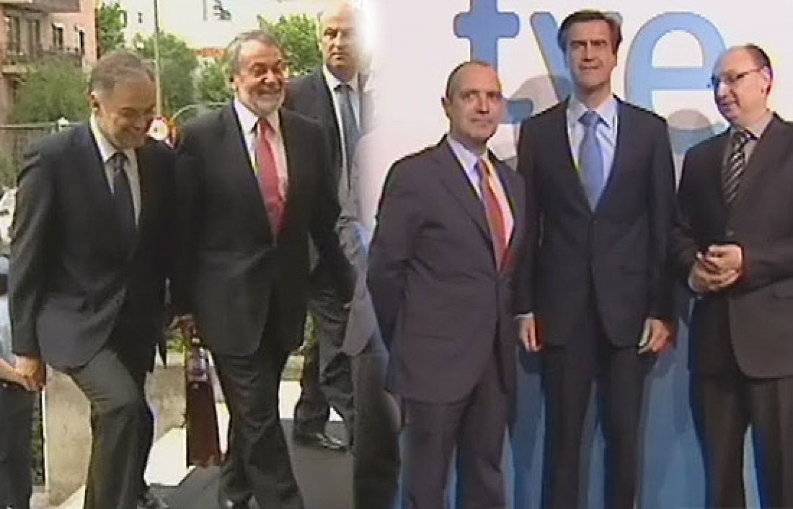 Jaime Mayor Oreja y López Aguilar han llegado a los Estudios Buñuel de TVE para participar en el debate.