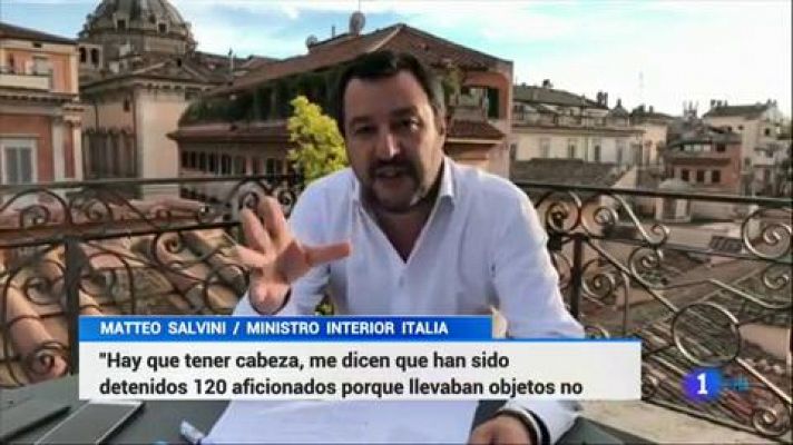 Telediario 1 - Detienen a 120 ultras italianos antes del Ajax-Juve