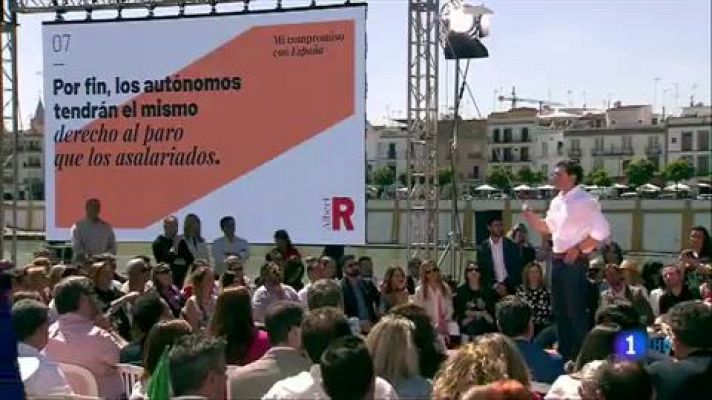 Telediario 1 - Rivera promete que si gobierna los autónomos tendrán el mismo paro que el resto de trabajadores