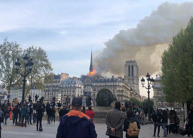 La catedral de Notre Dame, en llamas