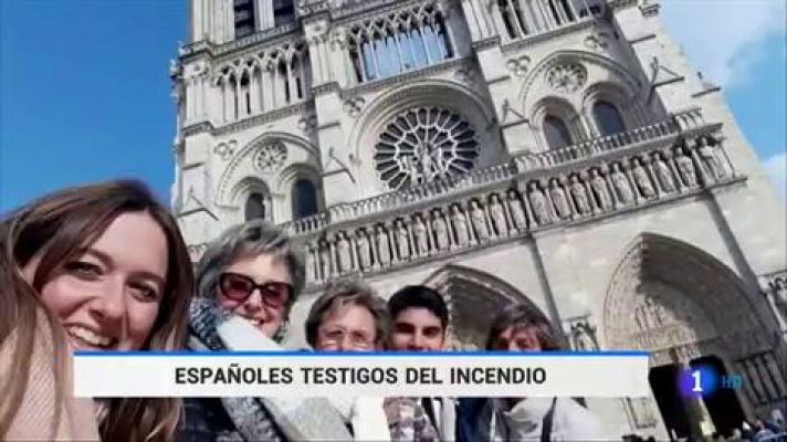 Numerosos turistas españoles viven en primera persona el incendio de Notre Dame