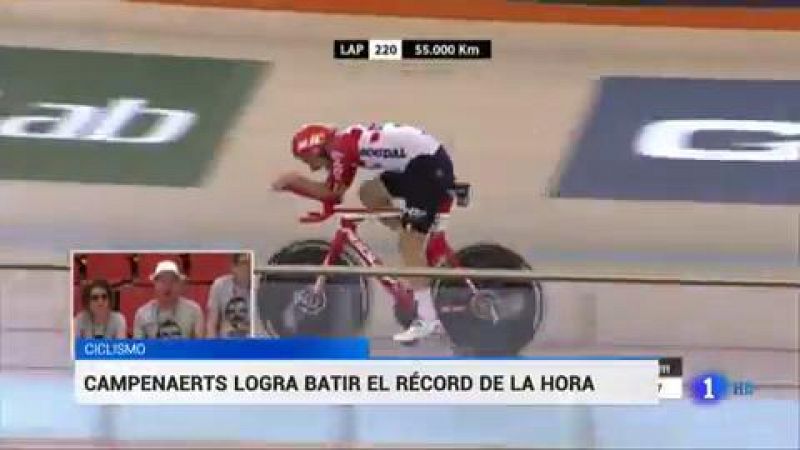 El ciclista belga Victor Campenaerts ha batido el récord de la hora al rodar 55,089 kilómetros en sesenta minutos en el velódromo de Aguascalientes (México).
