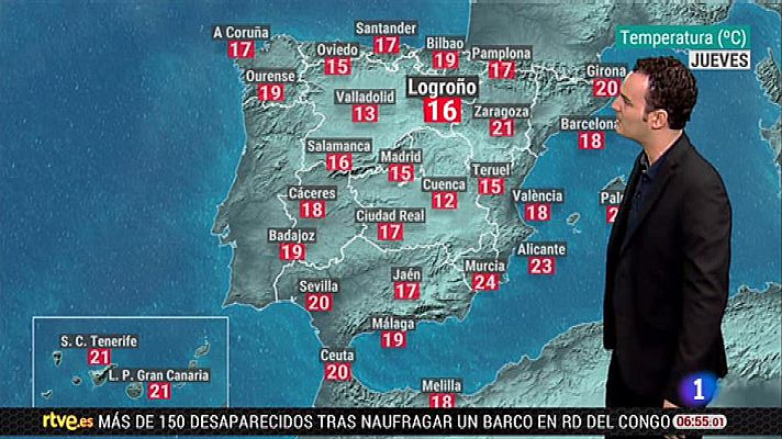 El tiempo - Fuertes lluvias en zonas del centro peninsular y la Comunidad Valenciana