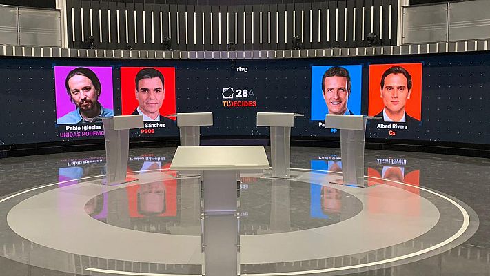 Telediario 1 - RTVE celebrará este lunes 22 su primer gran debate a cuatro de la campaña electoral